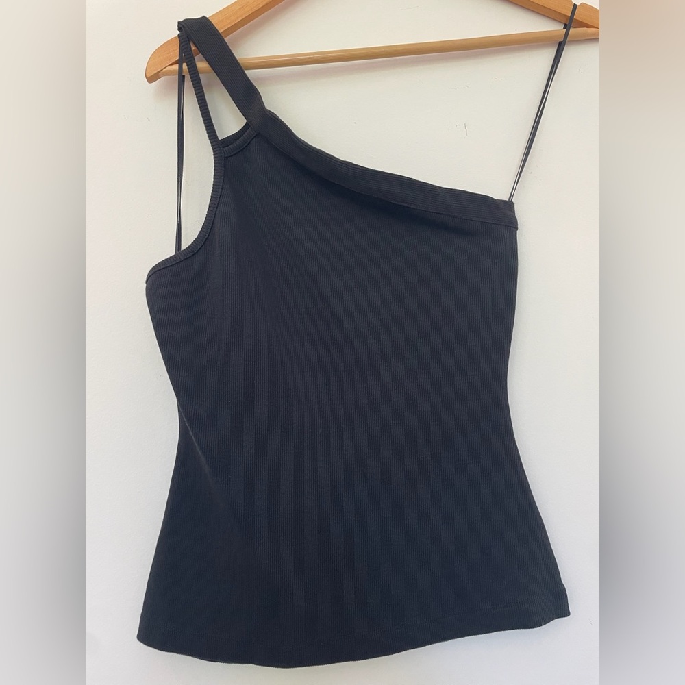 Maeve Black Asymmetrical Tank Top